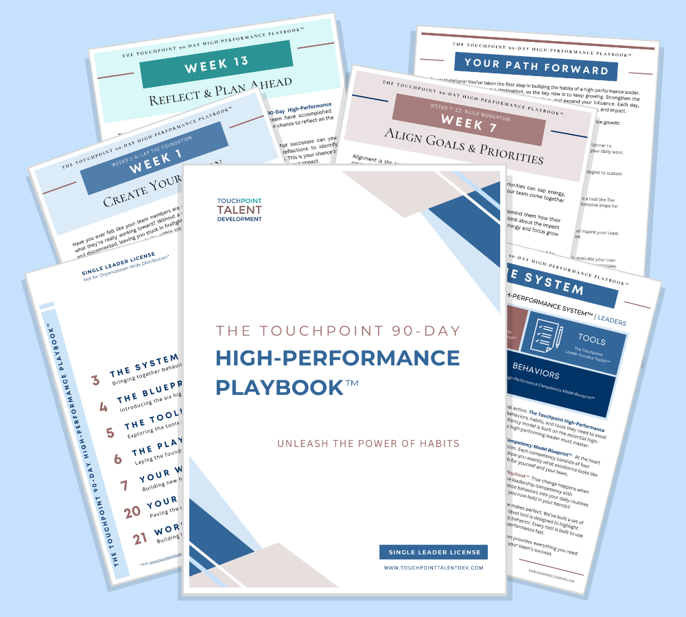 Sample pages from The Touchpoint 90-Day High-Performance Playbook(TM)